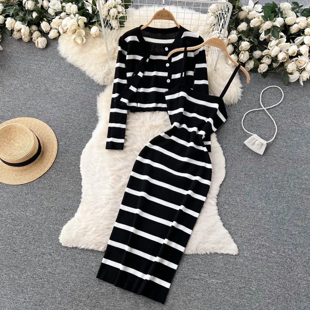 Street Fashion Korean - Korean Sweet Hit Color Patchwork Striped
