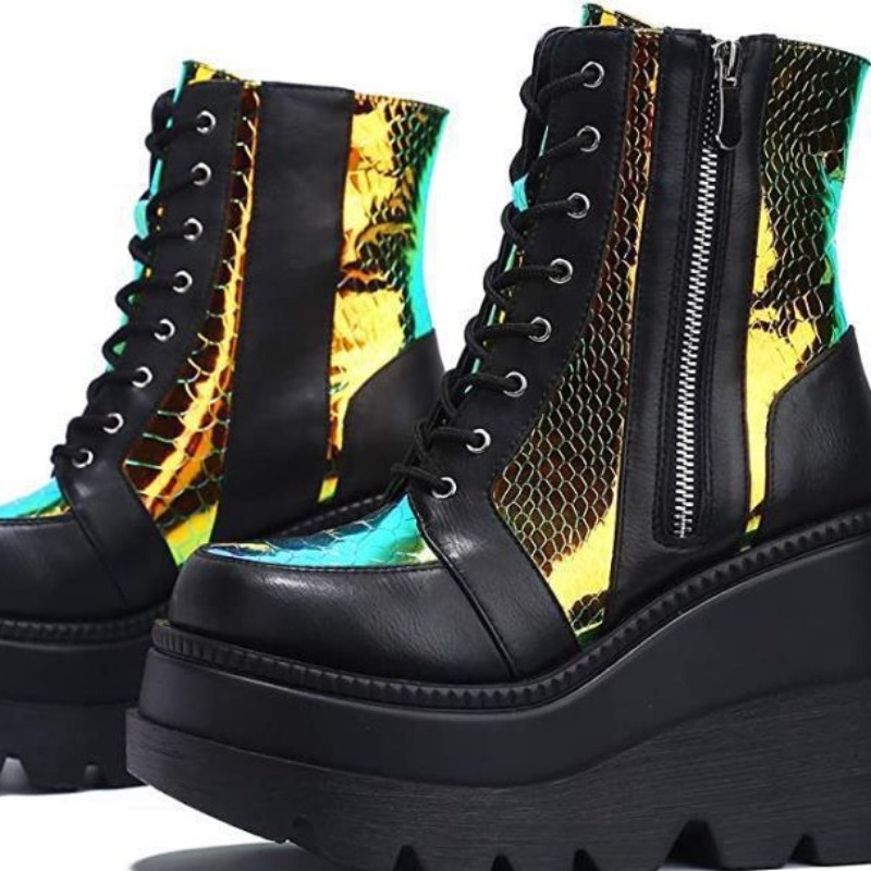 Women's Pink Holographic Platf - огляд і ціна Street Fashion Punk