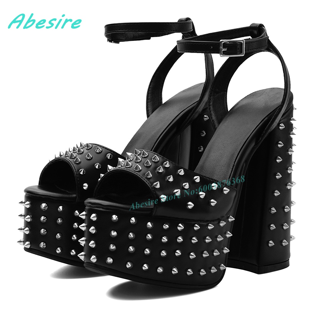Black Faux Leather Rivet Platf - огляд і ціна Street Fashion Punk