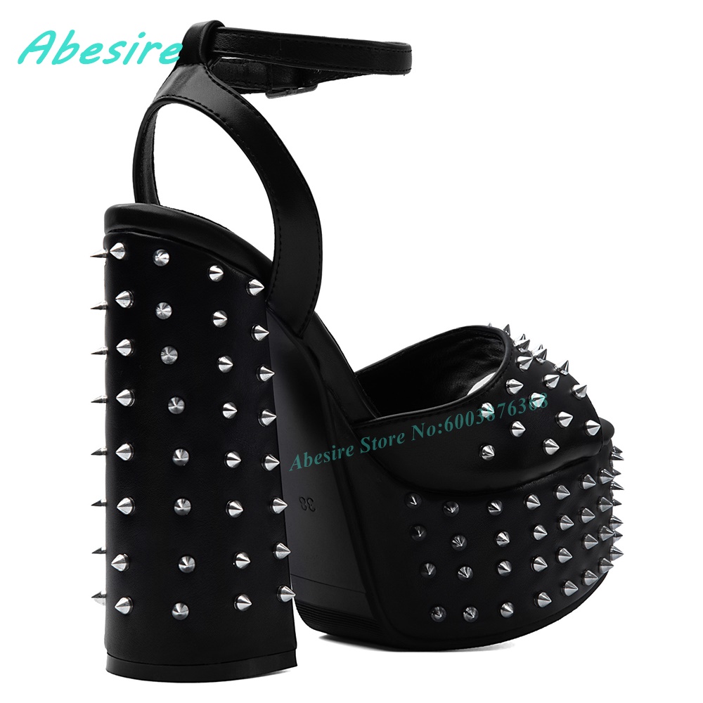 Black Faux Leather Rivet Platf - огляд і ціна Street Fashion Punk