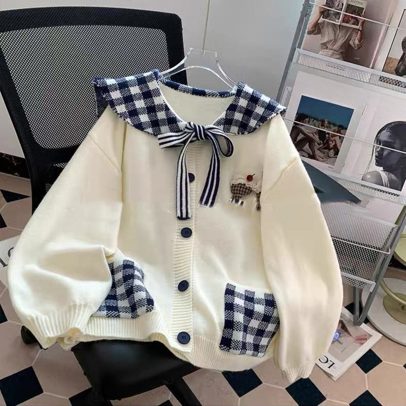 Retro Sweet Knitted Outerwear  - огляд і ціна Japanese Street Fashion Female