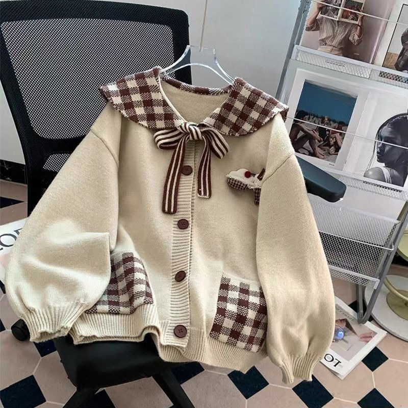 Retro Sweet Knitted Outerwear  - огляд і ціна Japanese Street Fashion Female