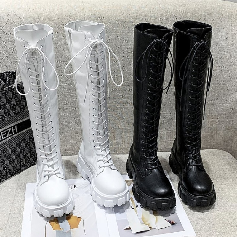 Women Knee High Boots Lace Up  - огляд і ціна Street Fashion Female