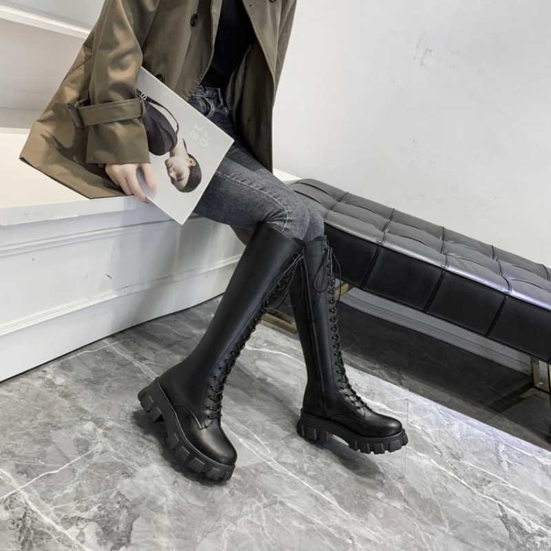 Women Knee High Boots Lace Up  - огляд і ціна Street Fashion Female